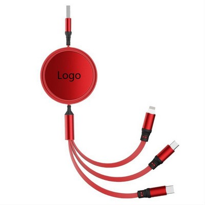 Retractable Metal 3-In-1 Charging & Sync Cable